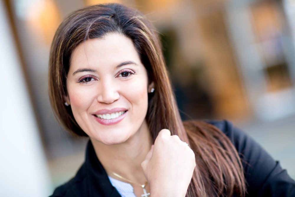 image of woman with dental bonding